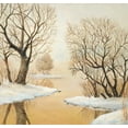 thumbnail image 2 of Fisk, Arnie 12x12 Gold Ornate Wood Framed with Double Matting Museum Art Print Titled - Winter Lake Square, 2 of 4