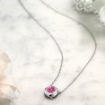 thumbnail image 4 of Gem Stone King 925 Sterling Silver Pendant with Chain Solitaire Necklace Set with Round Red Zirconia, 4 of 4