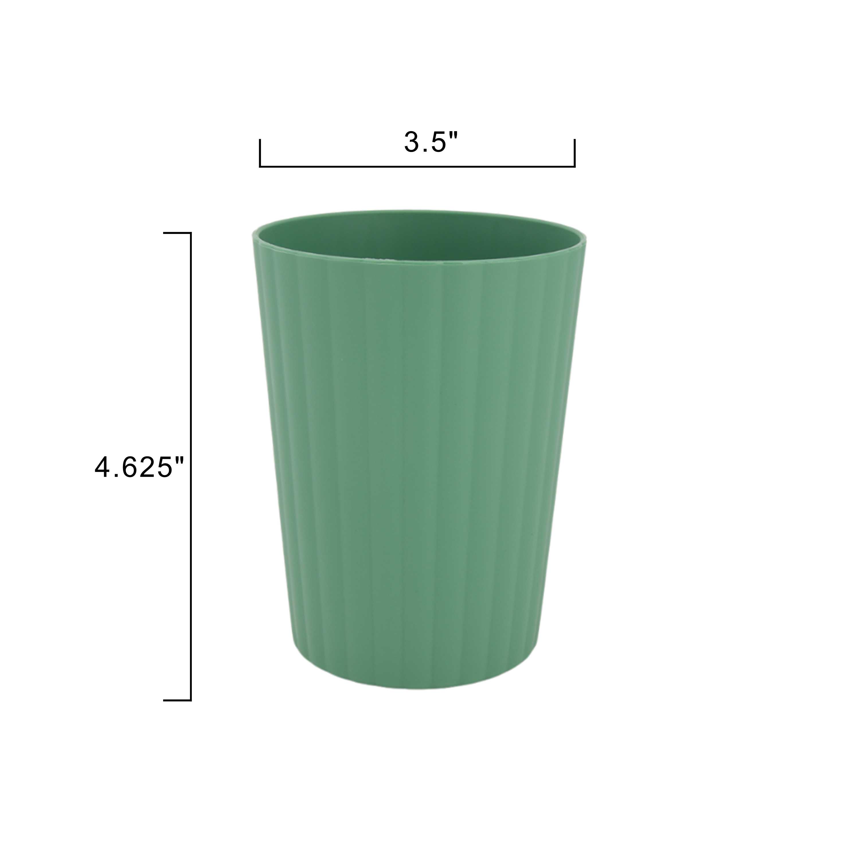 (1 pack) Mainstays - Green Round Plastic Tumbler, Ribbed, 18-Ounce