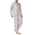 thumbnail image 2 of Bingfone Men's Pajama Set 2 Piece Loungewear PJs, Long Sleeve with Pajama Pants-Cherry Berries, 2 of 7