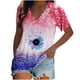 thumbnail image 1 of Blusa de manga corta con cuello en V informal para mujer a la moda, camisetas de verano Fridja  zx3421, 1 of 5
