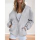 thumbnail image 4 of Sudadera con Capucha y Cremallera para Mujer, Forro Suave, Ideal para el Invierno. Sudadera Informal Gran Tamaño con Botones en la Parte Delantera. Gris L, 4 of 7