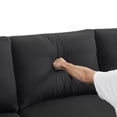 thumbnail image 6 of Couches for Living Room, Convertible Sectional Sofa Couch L Shaped Couch in Cotton with Reversible Chaise and Metal Legs, 4-seat Modular Sofa for Apartment, Small Space, Lounge, Black, 6 of 9