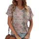 thumbnail image 1 of Fiudx Ofertas Flash Artículos En Oferta Blusa Superior de Camiseta de Manga Corta con Cuello En V Estampada Informal de Moda para Mujer, 1 of 5