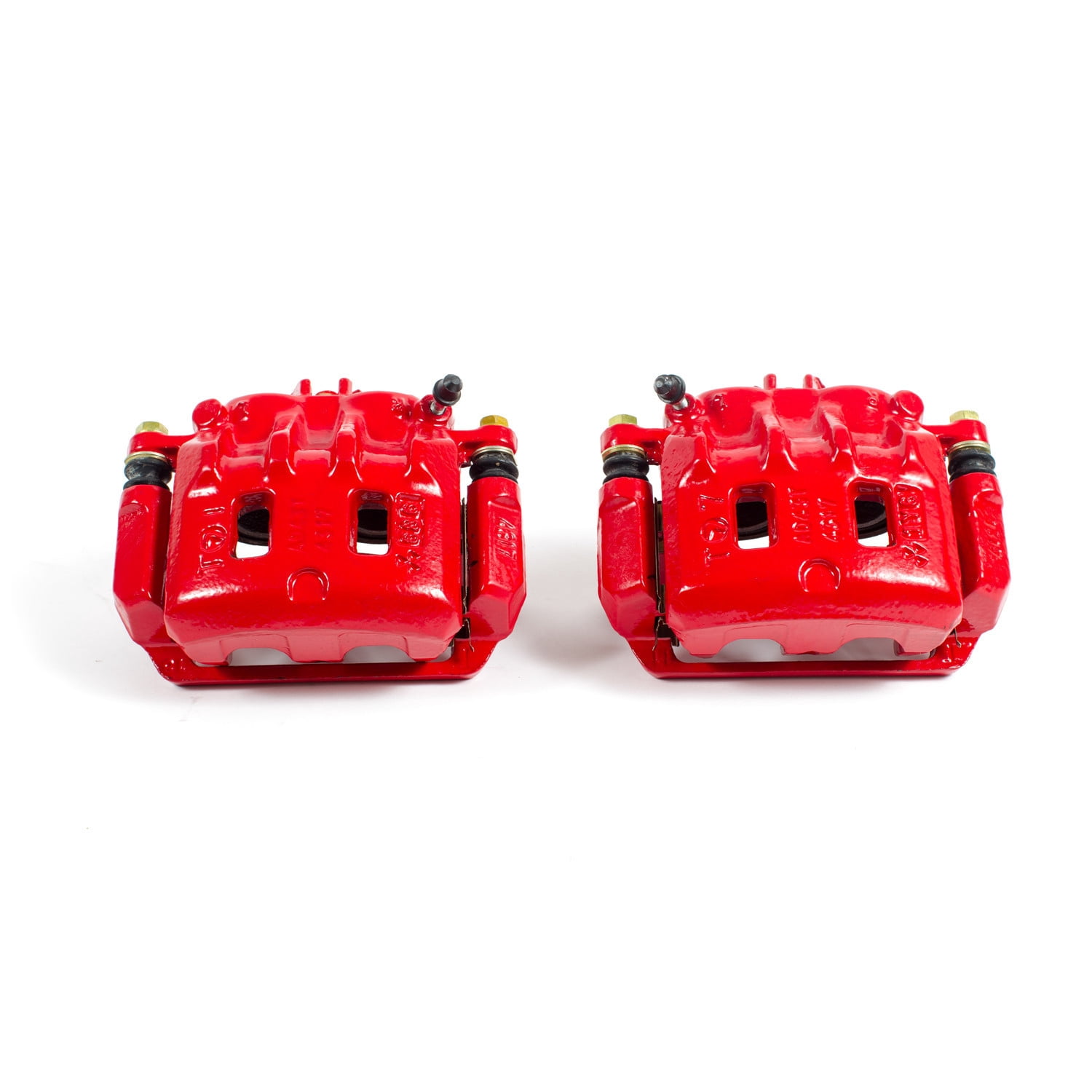 Power Stop Front Pair of Red Powder Coated Calipers S1948