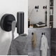 thumbnail image 3 of Paquete de 2 ganchos para toallas de baño, ganchos metálicos atornillables para abrigos, color negro mate (negro), 3 of 5