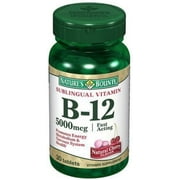 Nature's Bounty Vitamin B-12 5000 mcg Sublingual Tablets 30 ea (Pack of 3)