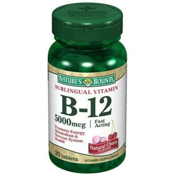 Nature's Bounty Vitamin B12 5000 mcg Sublingual Tablets 30 ea (Pack of