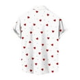 thumbnail image 5 of Midsumdr Mens Shirts Valentine's Day Love Heart Printed Pockets Shirt Casual Loose Plus Size Short Sleeve Turndown Collar Hawaiian Shirts, 5 of 5