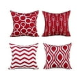 thumbnail image 1 of VogueV 4-Pack Geometric Linen Pillow Covers - European-Style Sofa Decor Red, 1 of 1