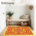 thumbnail image 3 of ODIKA 6'x9' Machine Washable Non-Slip Area Rug, Vibrant Tapestry Swirl Enchanted Garden Floral Fantasy High Traffic Rug with Pad, Red, 618141, 3 of 8