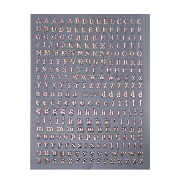 7 hojas de pegatinas 3D con letras para uñas, autoadhesivas, 7 colores, diseño retro para nail art, fundas de móvil DIY, álbumes de recortes, todas las ocasiones, fáciles de aplicar