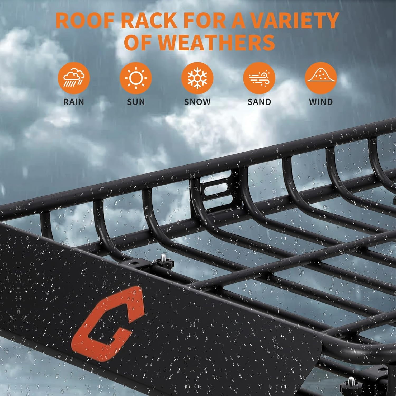 Acekid 46"x36" Roof Rack,Heavy Duty Car Rooftop Cargo Carrier Basket with Cargo Net,Luggage Holder with Extension for Universal,Pick Up Trucks,200lbs Capacity