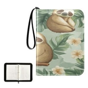 Game Card Storage Bag Collectible Trading Card Albums The 4-Pocket Card Binder With 50-Page Sleeve Can Hold 400 Game Cards Sloths and Flowers
