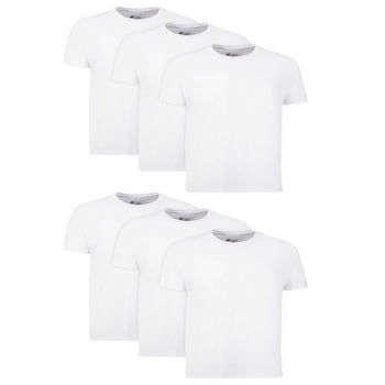 Hanes Men's Value Pack White Crew T-Shirt Undershirts, 6 Pack
