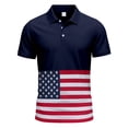 thumbnail image 3 of Blusa y camisa de manga corta con cuello vuelto para hombre, estilo informal, con bolsillos, botones, color block, cuello vuelto, versátil, de poliéster y manga corta., 3 of 6