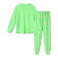 thumbnail image 6 of JAJAHO Girls Pajamas Set 2 Piece Soft Kids Loungewear Pjs Bow Print Long Sleeve Nightwear 3-14Y, 6 of 7