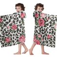 thumbnail image 4 of Pioneer Flower Floral Print Pattern Hooded Bath Towel，60"x35" for Ages 3 To 12 Kids, Quick Dry Lightweight Soft Microfiber Hood Beach Towel Cover Up for Kids, 4 of 7