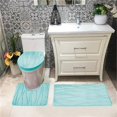 thumbnail image 1 of Kashi Home RS057012 Ensemble de Tapis de Bain Connie&44; Aqua - 3 Pièces, 1 of 1