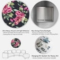 thumbnail image 5 of Designart - Red VIntage Roses and Berries On Black - Farmhouse Metal Circle Wall Art, 5 of 5