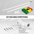 thumbnail image 2 of G128 Combo Pack: 6 Ft Tangle Free Spinning Flagpole (White) & Ghana Flag 3x5 Ft Printed 150D Polyester, Brass Grommets (Flag Included) Aluminum Flag Pole, 2 of 9