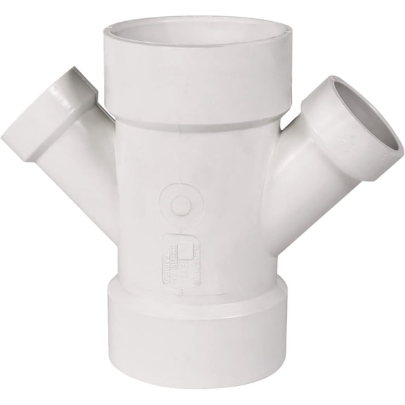 Charlotte Pipe 3 In. x 1-1/2 In. Schedule 40 DWV PVC Reducing Double Wye
