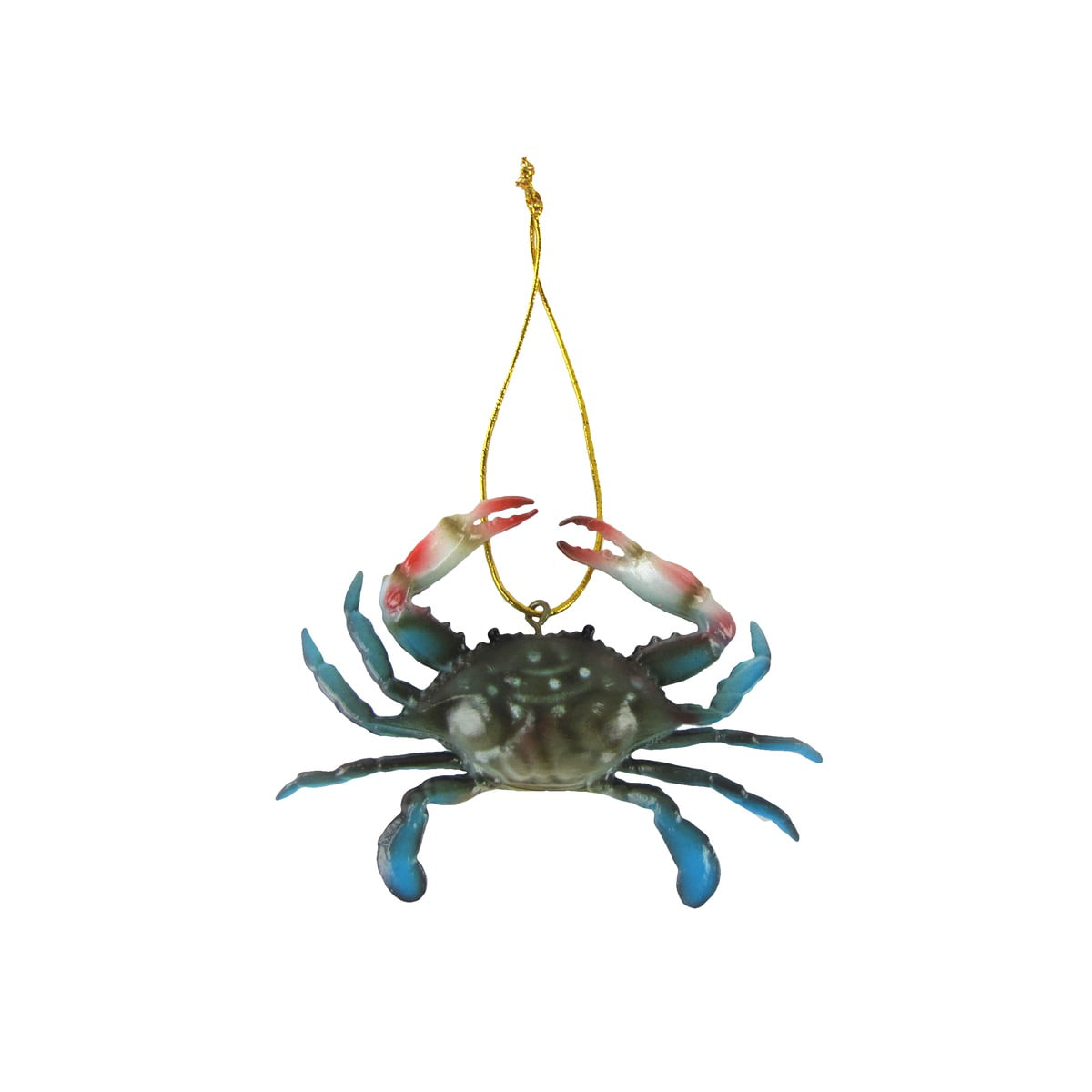 Blue Crab metal & glass yard or patio decor with Bell Chime