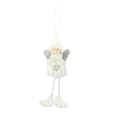 

Veki Christmas Ornament Stripes Long Legs Hanging Feet Angel Doll Pendant Vintage Metal Easter Basket