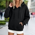 thumbnail image 2 of Njagoc3 Womens Hoodies Solid Color Casual Loose Long Sleeve Pullover Hooded Sweatshirt, 2 of 6