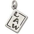 thumbnail image 1 of Sterling Silver 16" 1mm Box Chain Two Sided Law Book Balance Beam Scale Weights Pendant Necklace, 1 of 2