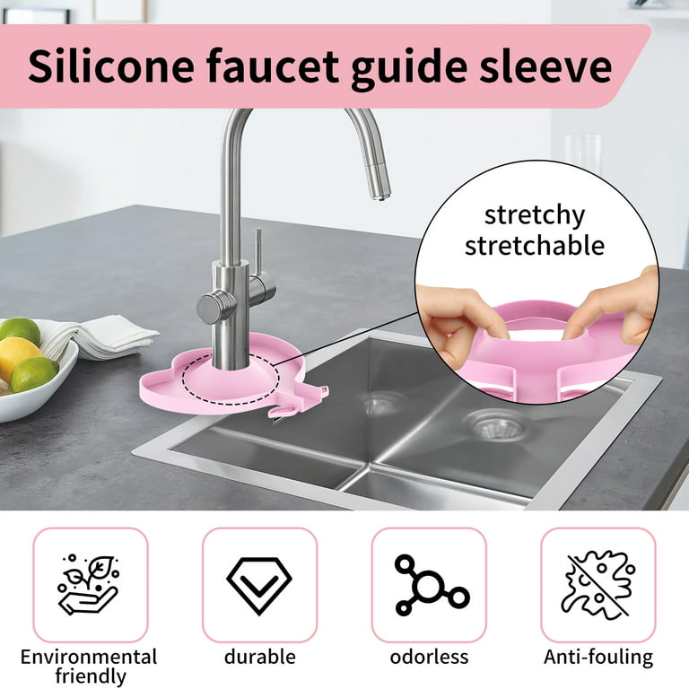 3PCS Kitchen Sink Splash Guard, Silicone Faucet Handle Drip Catcher Tray,  Washers Faucet Absorbent Mat, Sink Protectors for Kitchen Sink, Sink Mat  for Farmhouse and RV, Kitchen Sink Accessories 