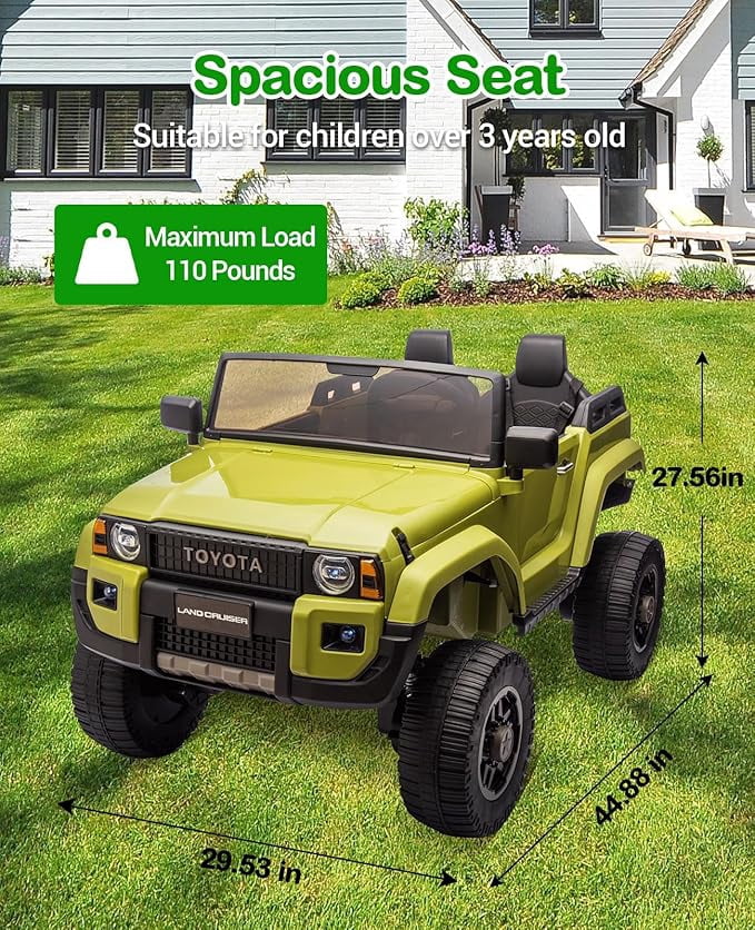 EastVita 24V Ride on Car for Kids, 2 Seater Ride on Car Truck, Licensed Toyota Electric Car with Parent Remote Control, 4.4MPH, 4x550W Motors