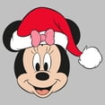 thumbnail image 2 of Womens Minnie Mouse Christmas Santa Hat Portrait T Shirt, 2 of 5