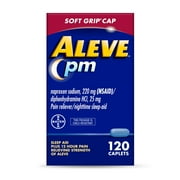 Aleve PM Soft Grip Arthritis Cap Pain Reliever & Nighttime Sleep Aid Caplets, 120 Count