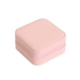 thumbnail image 2 of Topumt PU Leather Storage Box Earrings Ring Necklace Jewelry Box Zipper Storage Organizer Display Case, 2 of 6