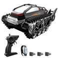 thumbnail image 1 of Amphibious 2.4G Remote Control Tank with 3 Rechargeable Batteries - ABS All-Terrain Armored Vehicle with Watch & Handheld Dual Controllers, 40m Range, 18min Playtime, Stunt Functions: Wheelie,, 1 of 6