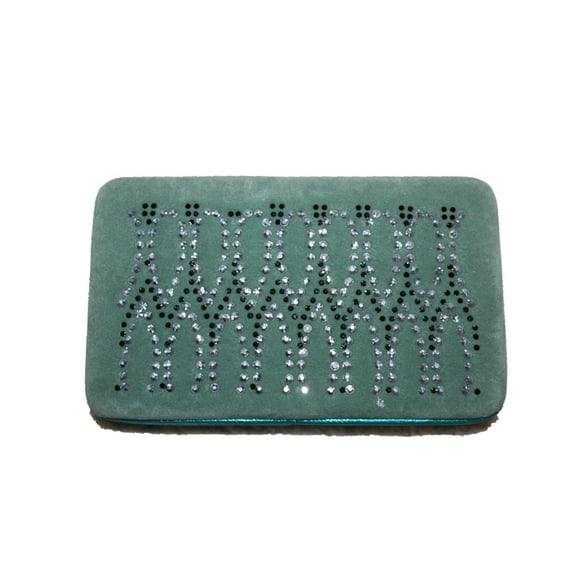 Texas West Rhinestone Women's Clip Wallet With Extra Checkbook In Multi Pattern