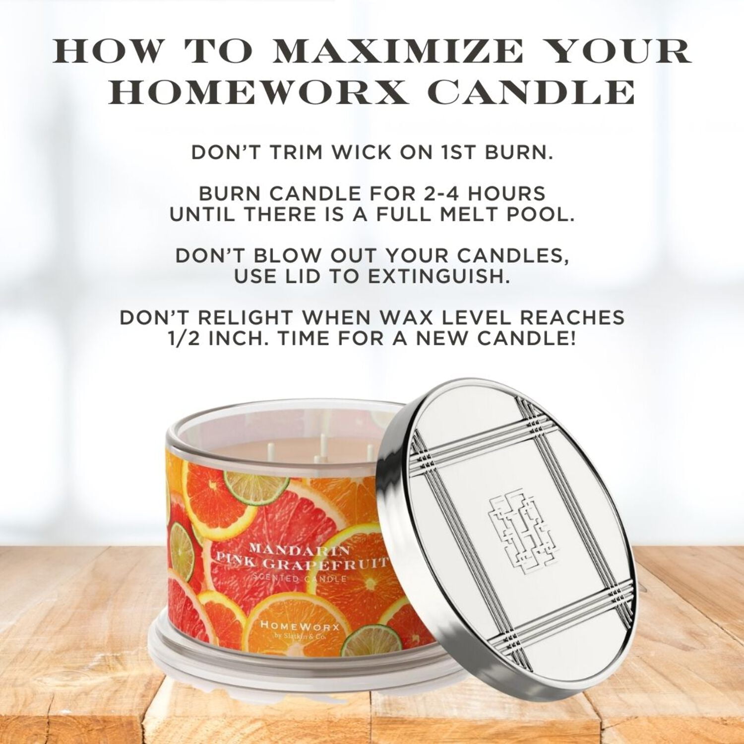 HomeWorx by Harry Slatkin 4 Wick 18oz Candle, Mandarin Pink