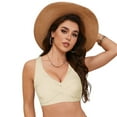thumbnail image 3 of Wamejoo Women Underwire Full Coverage Bikini Top Only Criss Cross Push Up Swim Crop Top Tie Back Bathing Suit (Khaki, S), 3 of 9