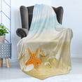 thumbnail image 4 of Starfish Soft Flannel Fleece Throw Blanket, Tropical Caribbean Seacoast with Different Shells and Animals Relaxing Vacation, Cozy Plush for Indoor and Outdoor Use, 50" x 70", Multicolor, by Ambesonne, 4 of 5