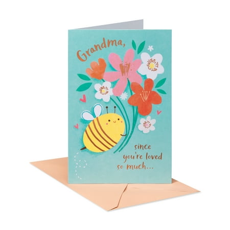 American Greetings Mother's Day Card For Grandma (Bee Holding Bouquet)