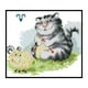 thumbnail image 1 of Cuadros Decorativos Kit de animales bordados DIY con estampado de gato gordo de punto de cruz parcial de 14 quilates (DA636) DQrwqpou Nuevos Originales, 1 of 9