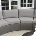 thumbnail image 3 of Martha Stewart Set of 2 Indoor-Outdoor Modular Patio Curved Sectional Sofa Seats in Gray Rattan Wicker with Gray All-Weather Cushions, 3 of 12