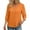 #479-Orange, variant on Warop 3/4 Length Sleeve Womens Tops Solid Hollow Out V-Neck Blouses Summer Casual Business Shirts