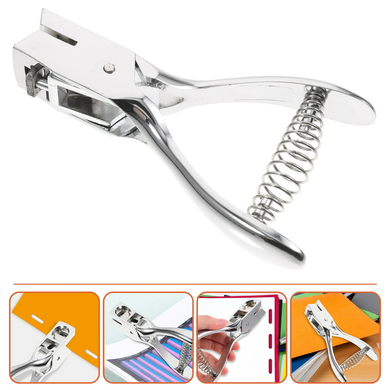 Handheld Hole Puncher Heavy Duty Single Oval Hole Punch Tool for ID Cards Paper, Size: 14X7.8X3CM