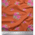 thumbnail image 1 of Soimoi polyester Crepe Fabric Swirl,Leaves & Rose Floral Decor Fabric Printed Yard 52 Inch Wide, 1 of 1