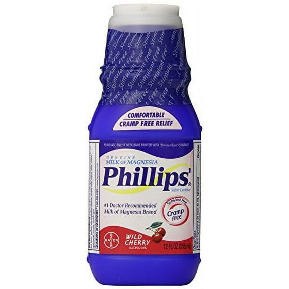 4 Pack - Phillips' Wild Cherry Milk of Magnesia Liquid 12oz Each