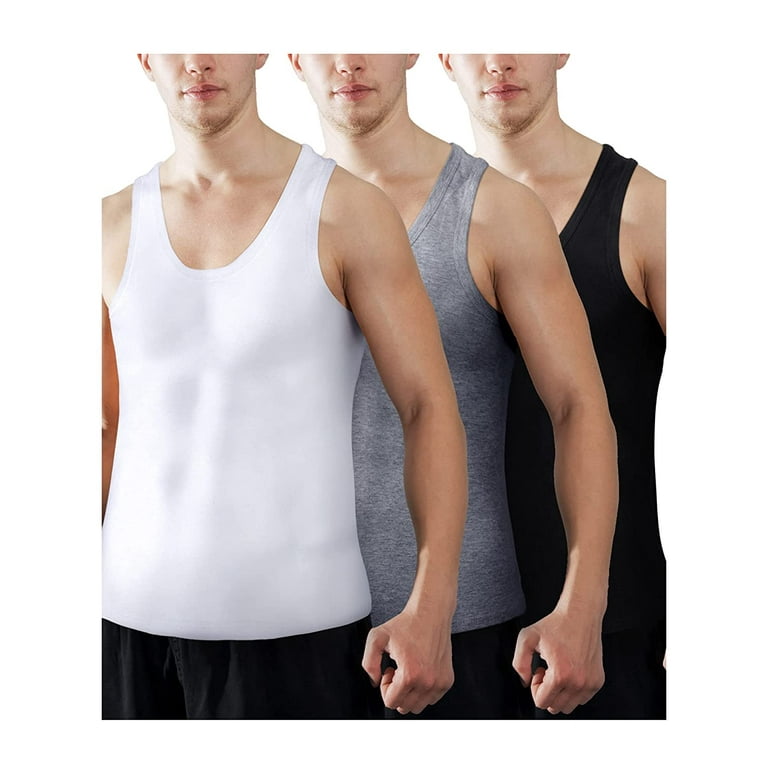 Emprella 3 Piece One Shirt for Men Classic Men Tank Top Cotton Tank Top  Undershirt Sleeveless Workout Gym Tank Top for Men 