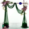 thumbnail image 2 of MDS pack of 1 panels (30" width x 30Ft Long) Wedding Arch Draping Fabric sheer Chiffon Fabric Drapery for Wedding Ceremony - hunter green, 2 of 7