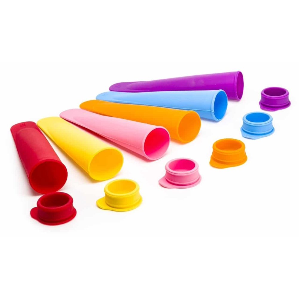 Greenco Ice Pop Makers, Set of 6 Colorful and Flexible Silicone Popsicle Molds